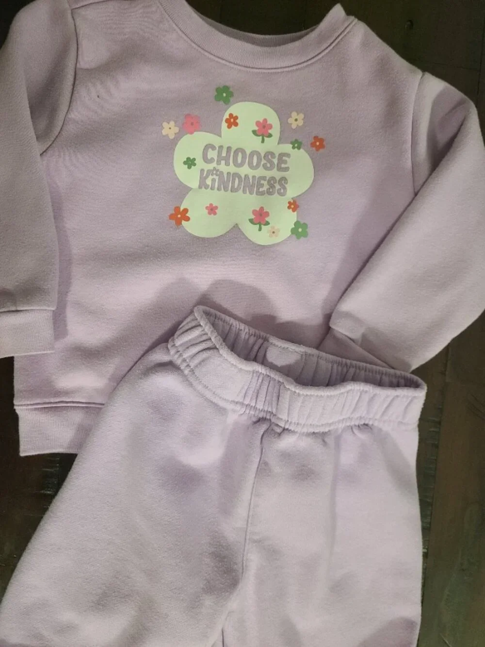 Purple Sweatshirt Pant Set